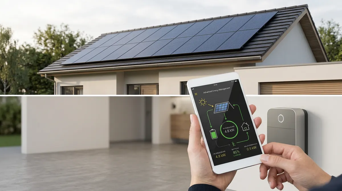 Smart-Home-Steuerung mit Tablet und PV-Anlage